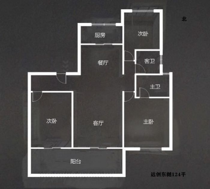 远创东樾 3室2厅2卫 124m&sup2;