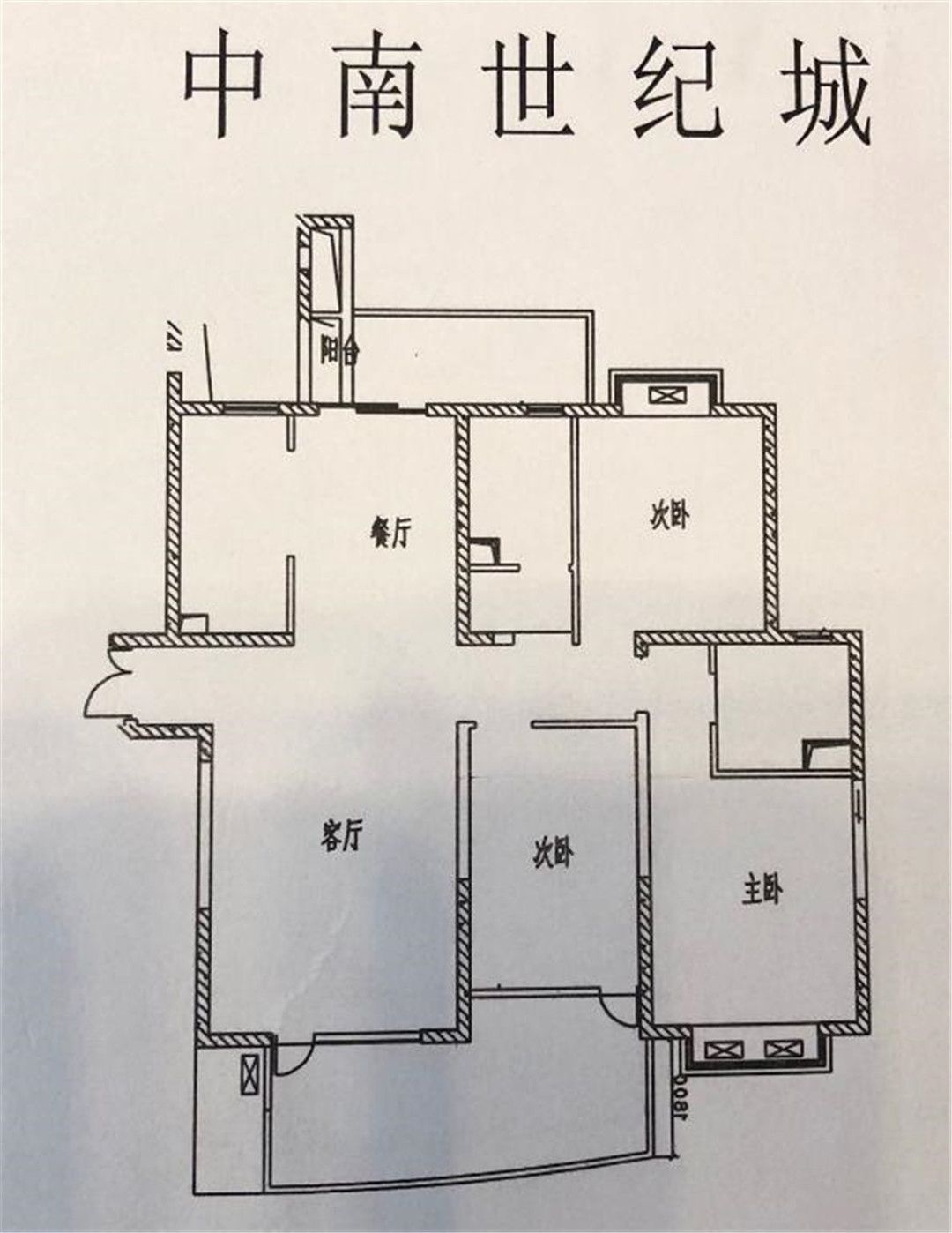 中南世纪城北区 3室2厅2卫 152.17m&sup2;