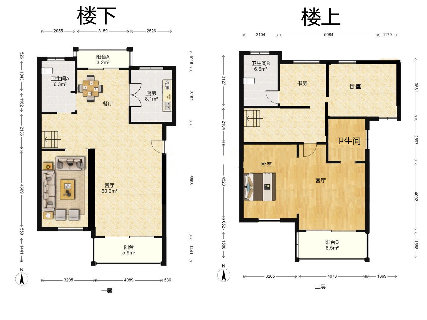 凤凰莱茵苑 5室2厅2卫 216.00m&sup2;