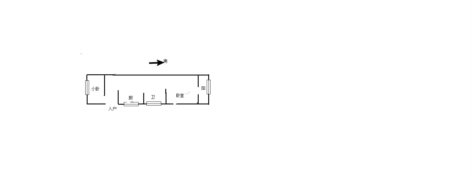 青年西路12号 1室1厅1卫 53m&sup2;