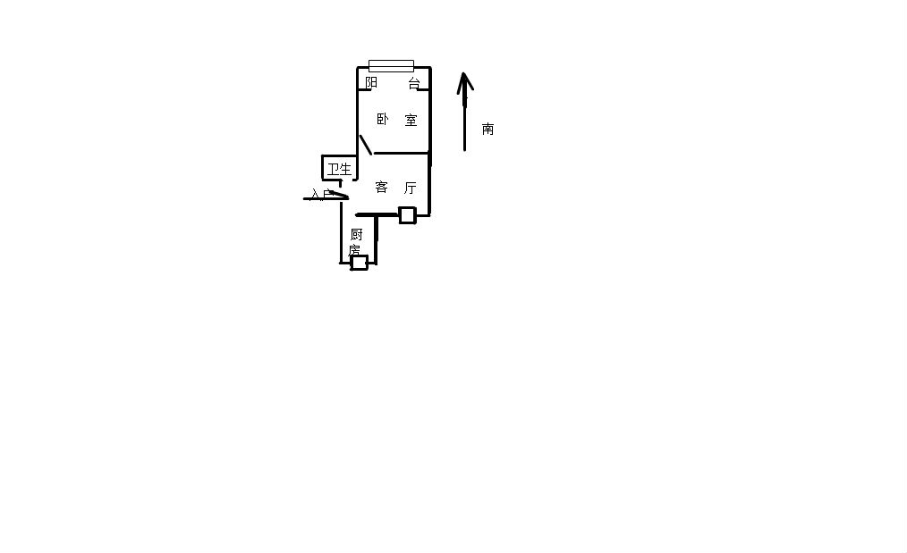 新桥路8号 1室1厅1卫 48m&sup2;