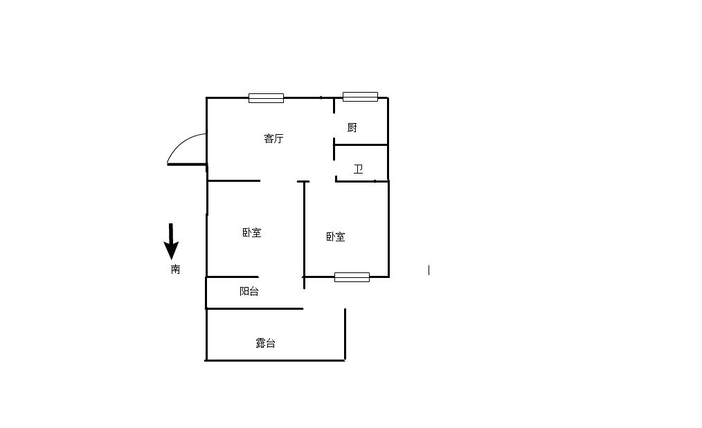 桃坞路服饰城 2室1厅1卫 76.62m&sup2;
