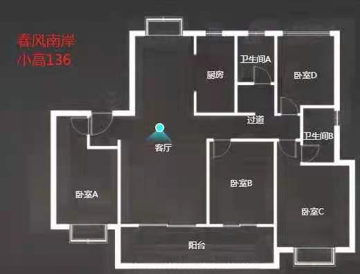 春风南岸西园 4室2厅2卫 136m&sup2;
