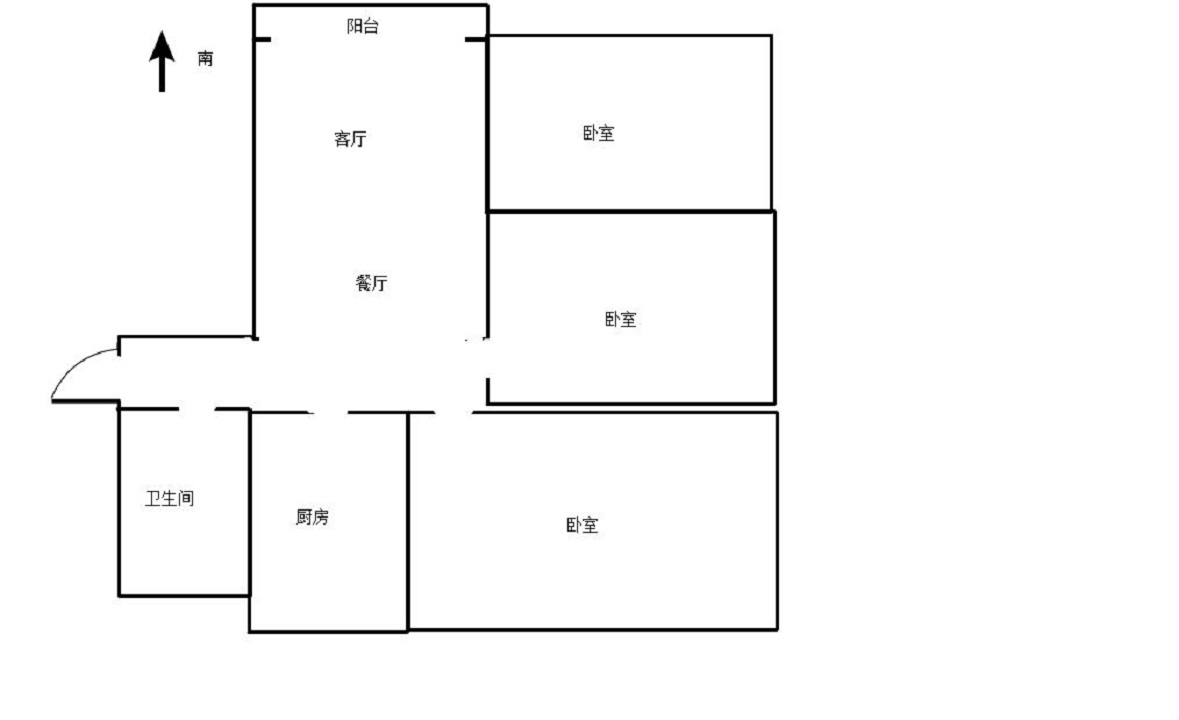和盛林荫水岸 3室2厅1卫 128m&sup2;
