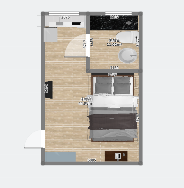 中江电商港 1室1厅1卫 45m&sup2;