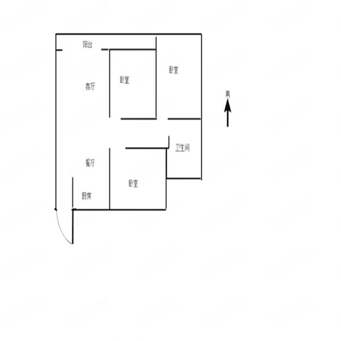 南山国际社区 3室2厅1卫 100m&sup2;