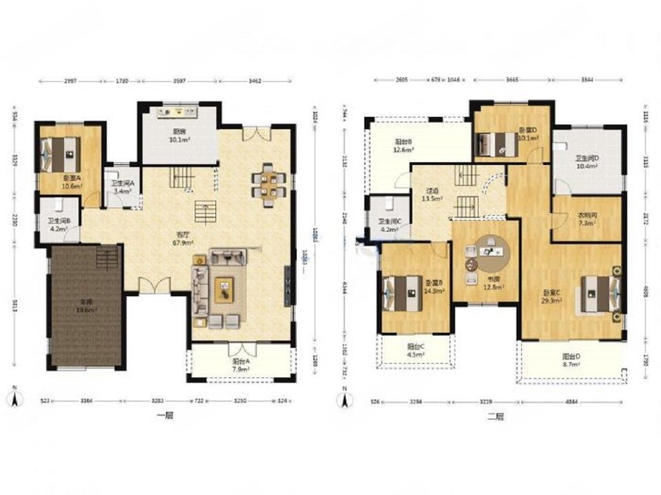 优山美地花园南区 4室2厅4卫 286.00m&sup2;