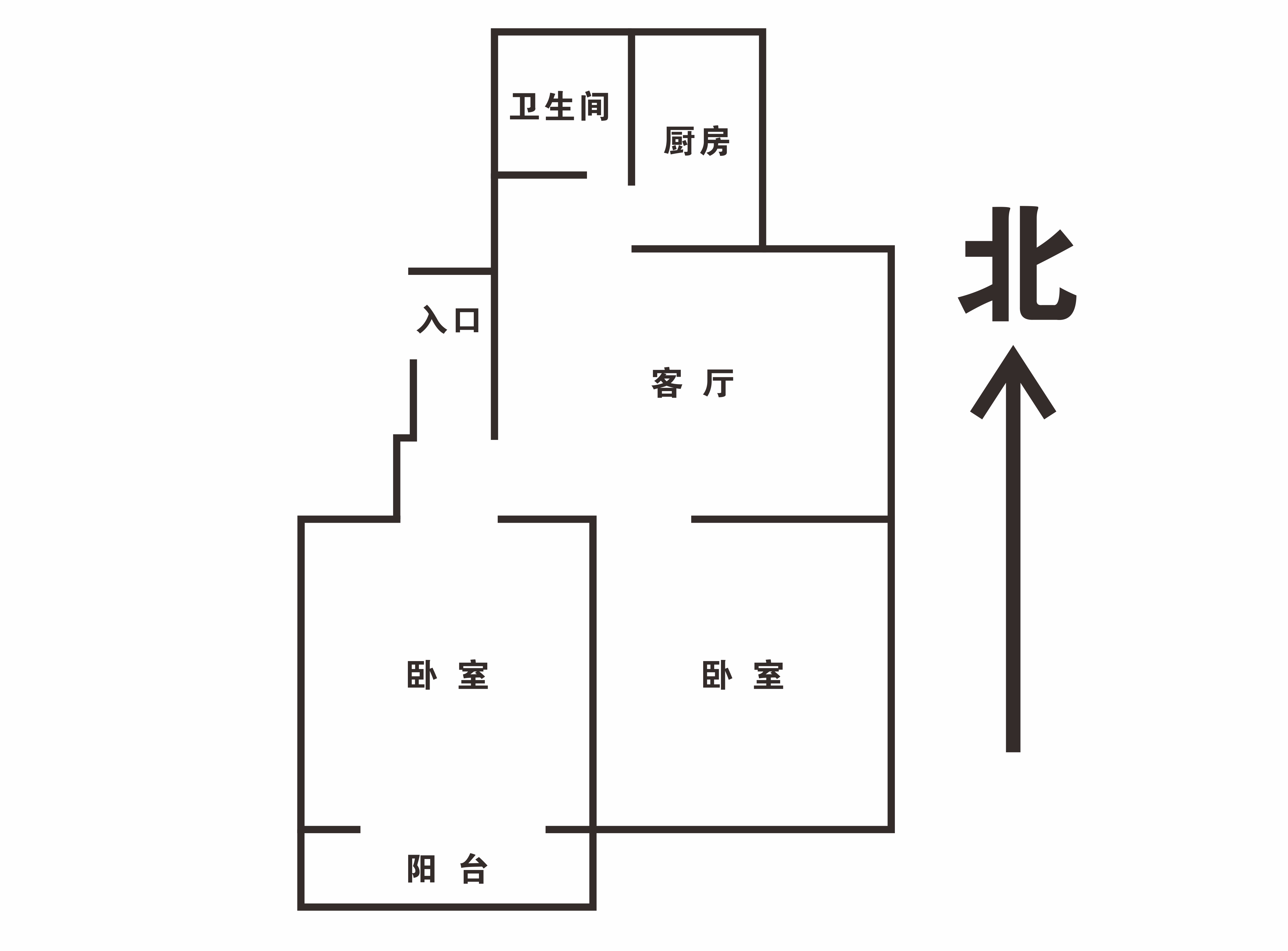 濠东路51号小区 2室1厅1卫 68.36m&sup2;
