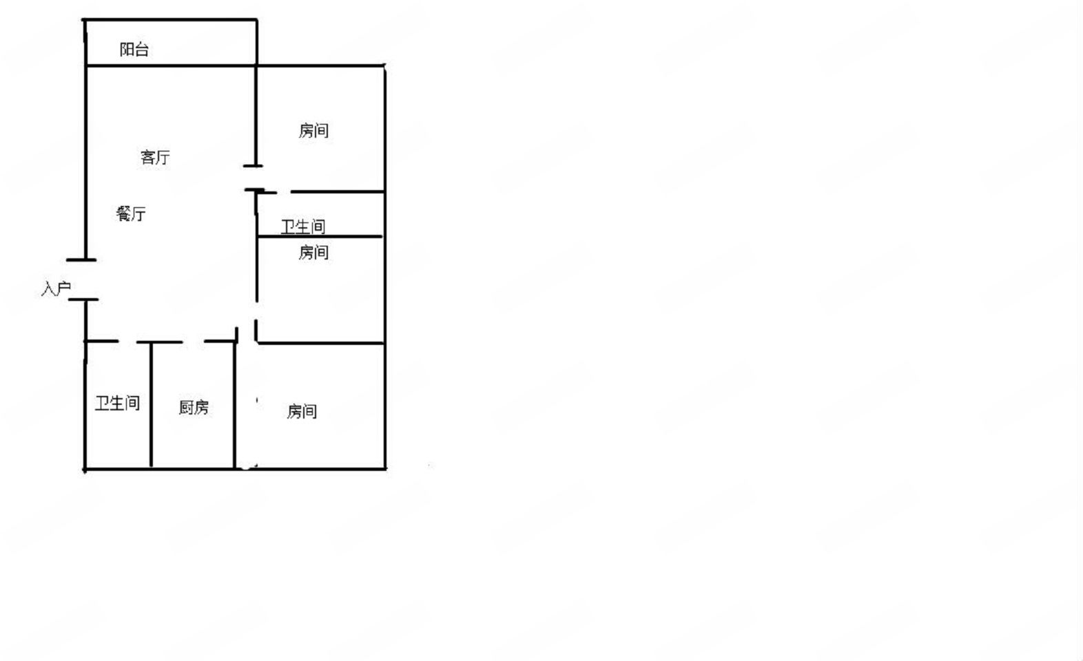 万科濠河传奇 3室2厅1卫 107m&sup2;
