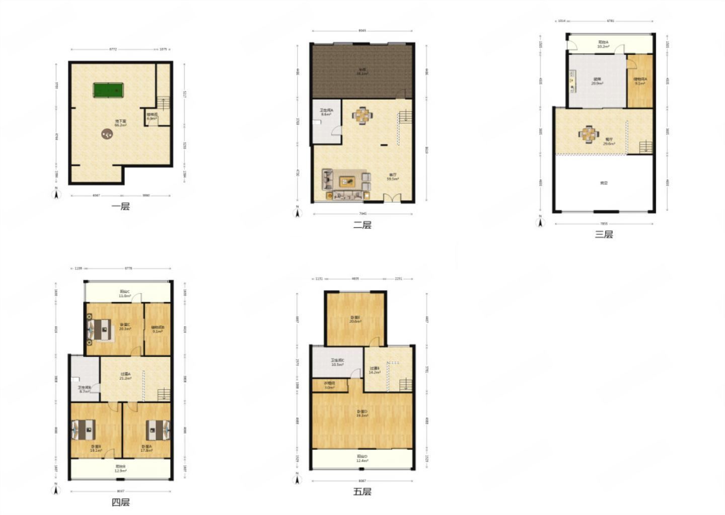 天安花园 5室3厅4卫 369.00m&sup2;