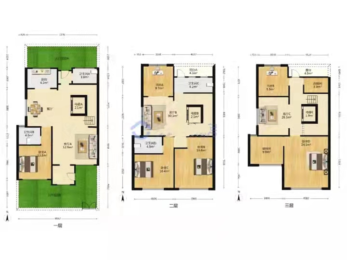 城山隐花苑 4室2厅1卫 345.00m&sup2;