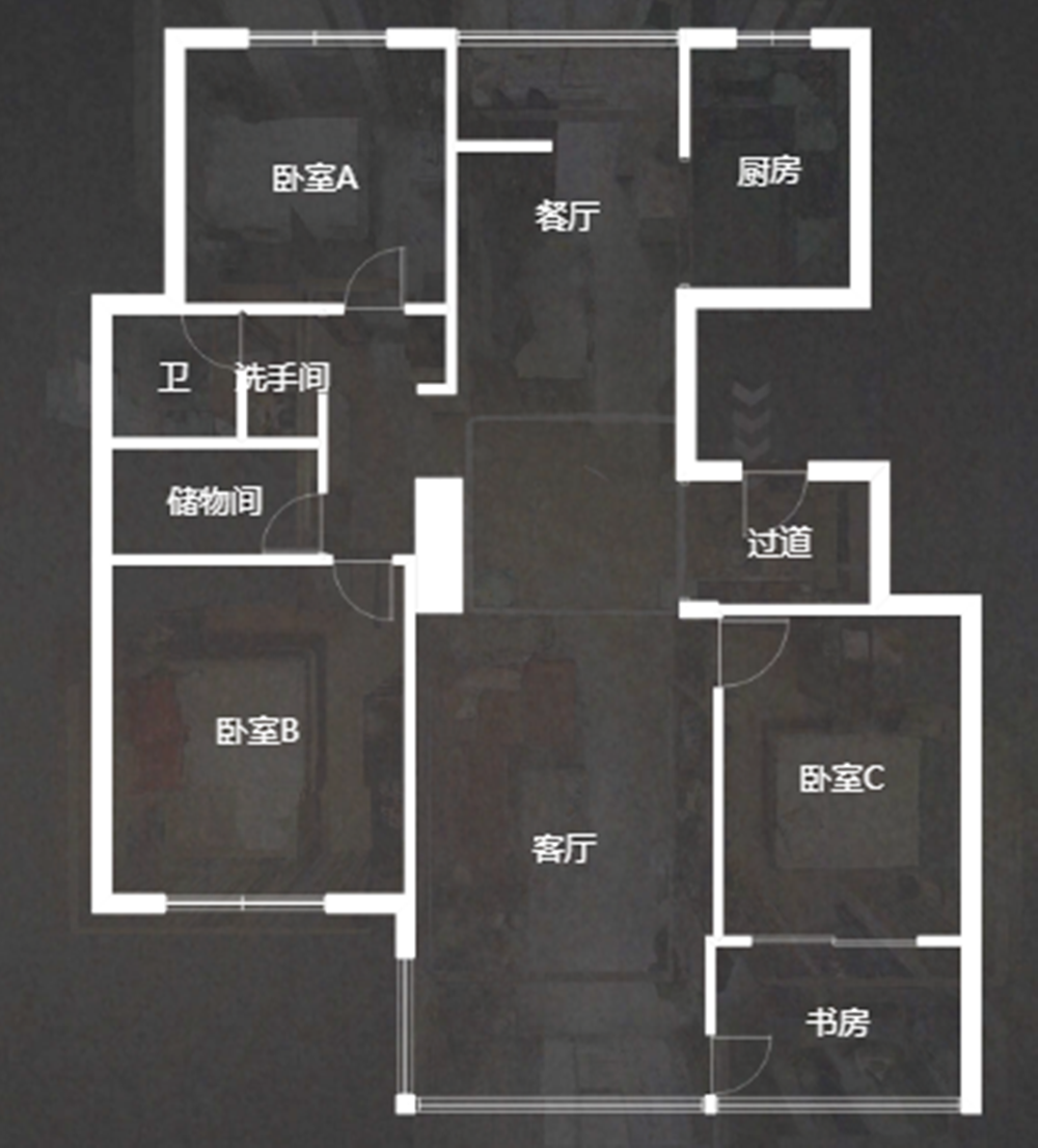 万濠山庄 3室2厅2卫 143m&sup2;