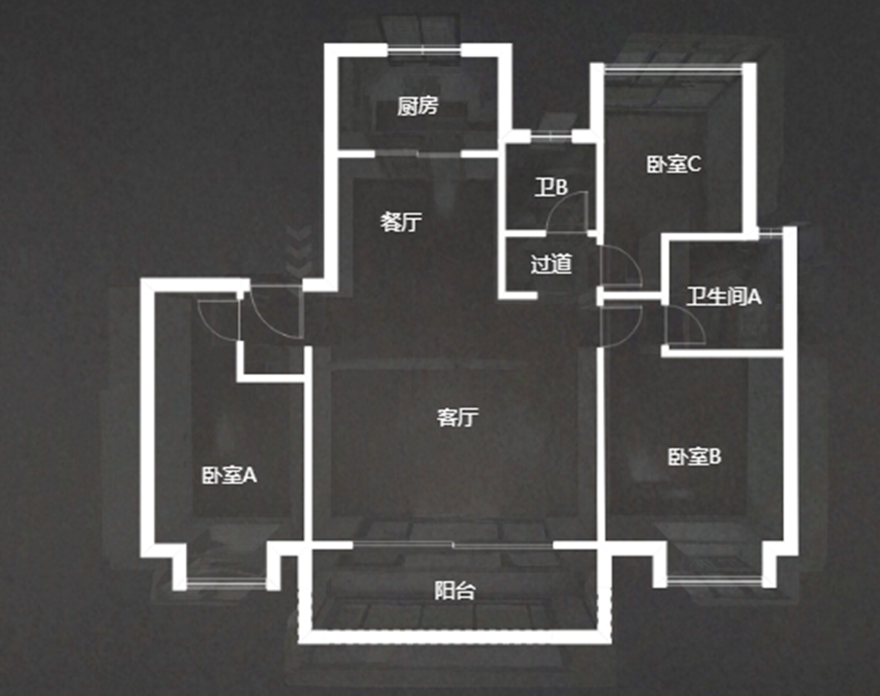 雍华府 3室2厅2卫 118m&sup2;
