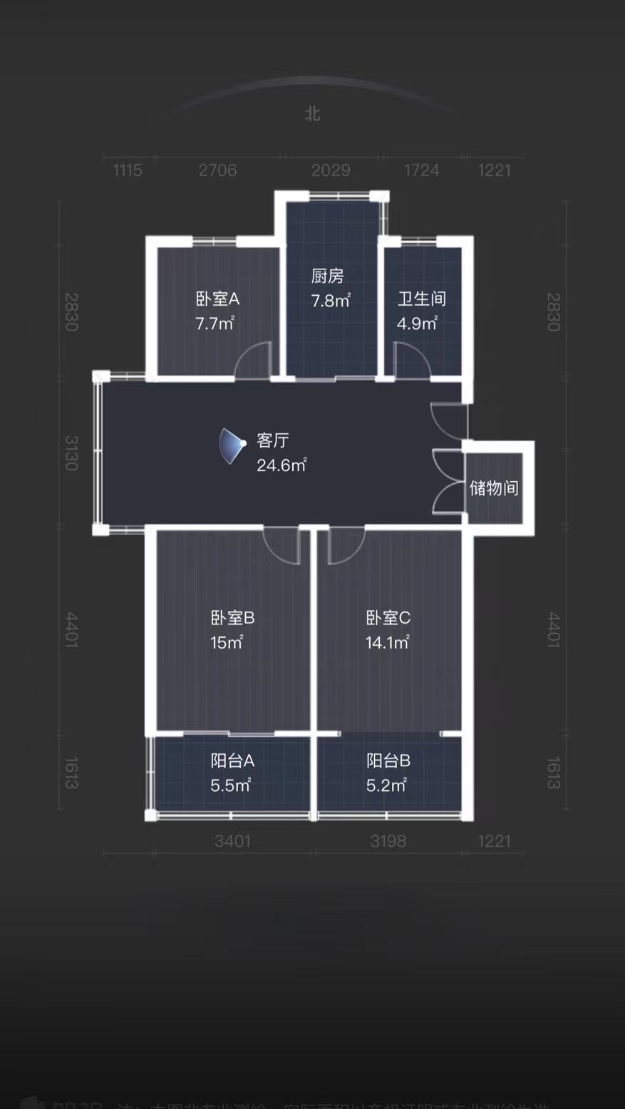 瑞丰花园 3室1厅1卫 96.45m&sup2;