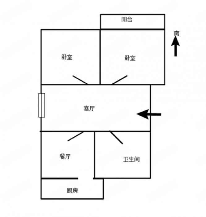 南通东苑小区 2室1厅1卫 54.5m&sup2;