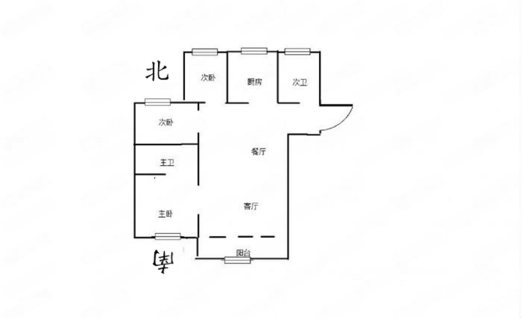 万科濠河传奇 3室2厅1卫 107m&sup2;