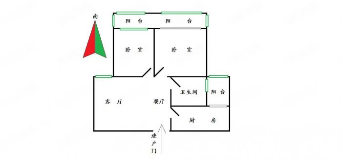 颐景苑 2室1厅1卫 88m&sup2;