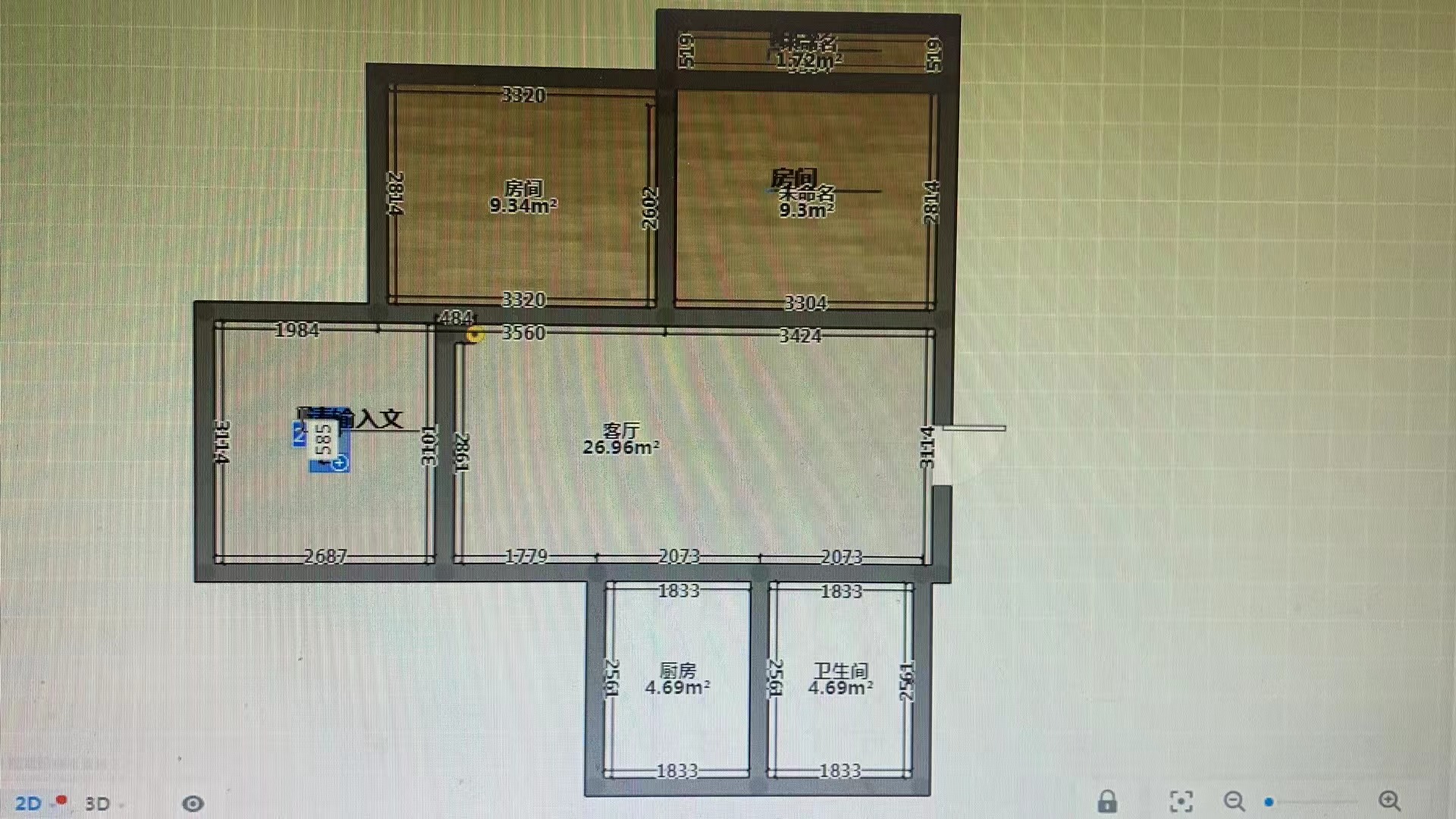将军二园 3室2厅1卫 91.00m&sup2;