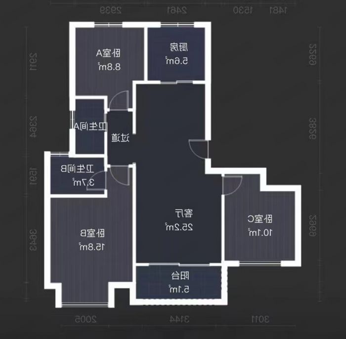 圆融玺悦 3室2厅2卫 110m&sup2;