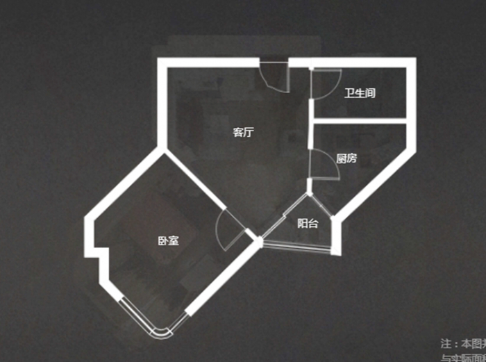 优山美地花园北区 1室1厅1卫 56.00m&sup2;