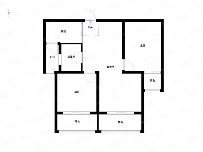 天安花园 2室2厅1卫 96m&sup2;