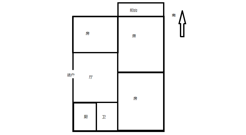 城南新村(崇川区) 3室1厅1卫 75.5m&sup2;