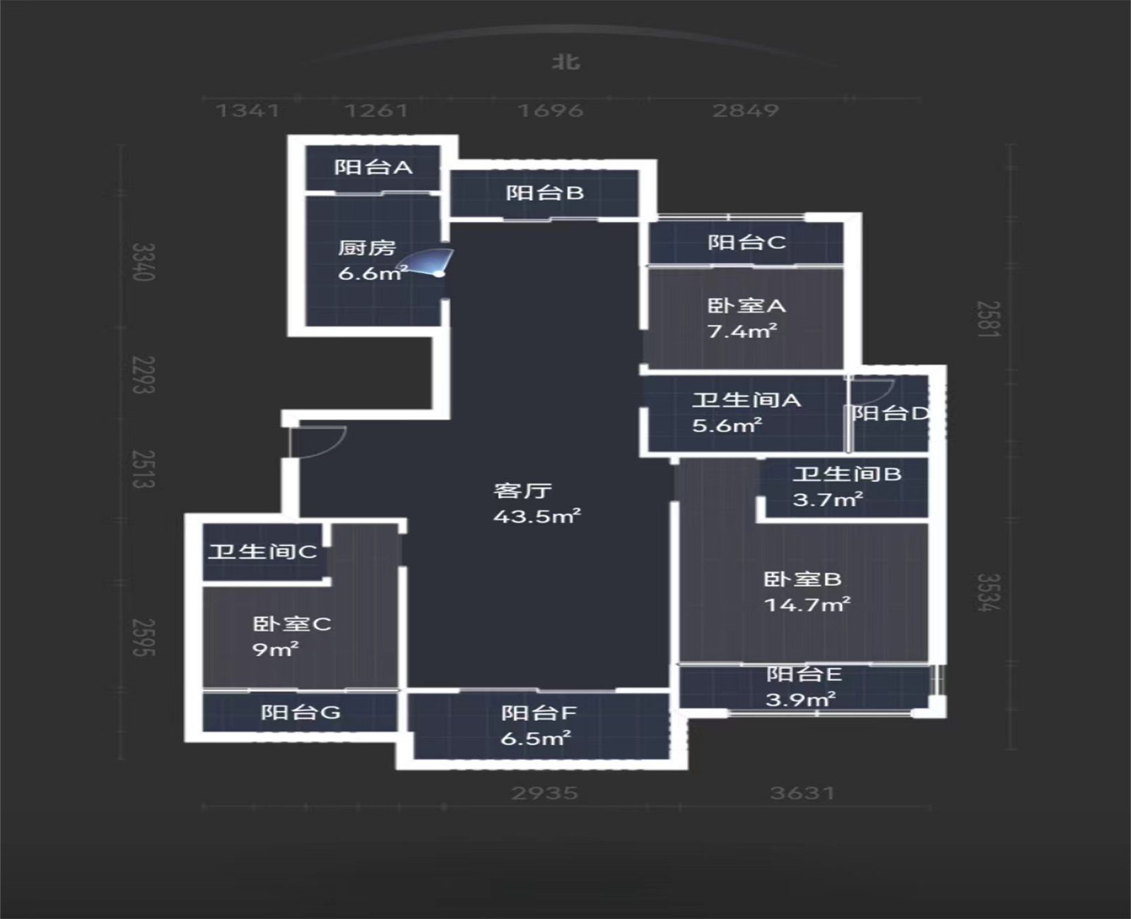 吴中豪景华庭 3室2厅2卫 141m&sup2;