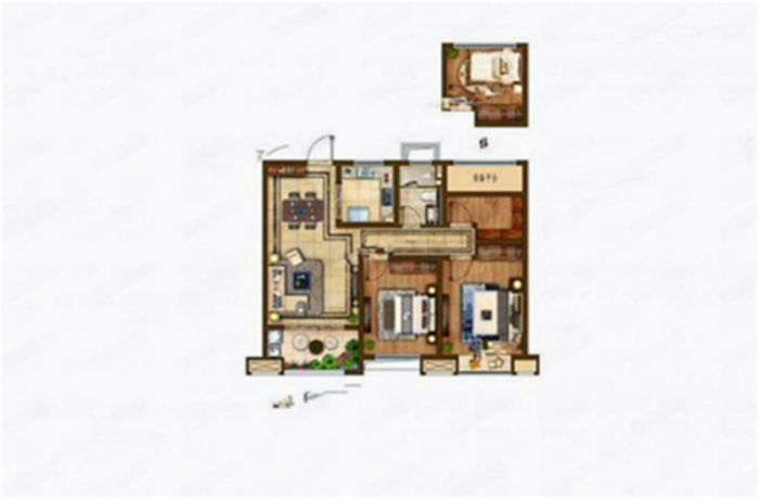 云樾东方 3室2厅1卫 96m&sup2;
