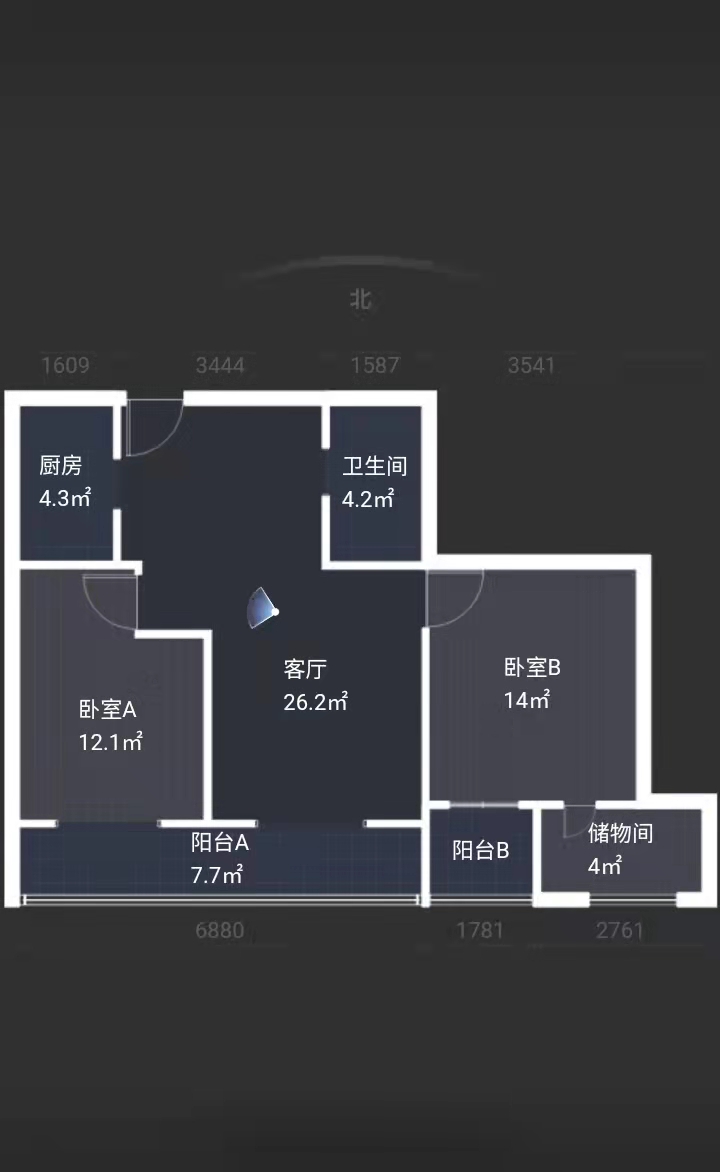 碧桂园云峯中心 2室2厅1卫 97m²