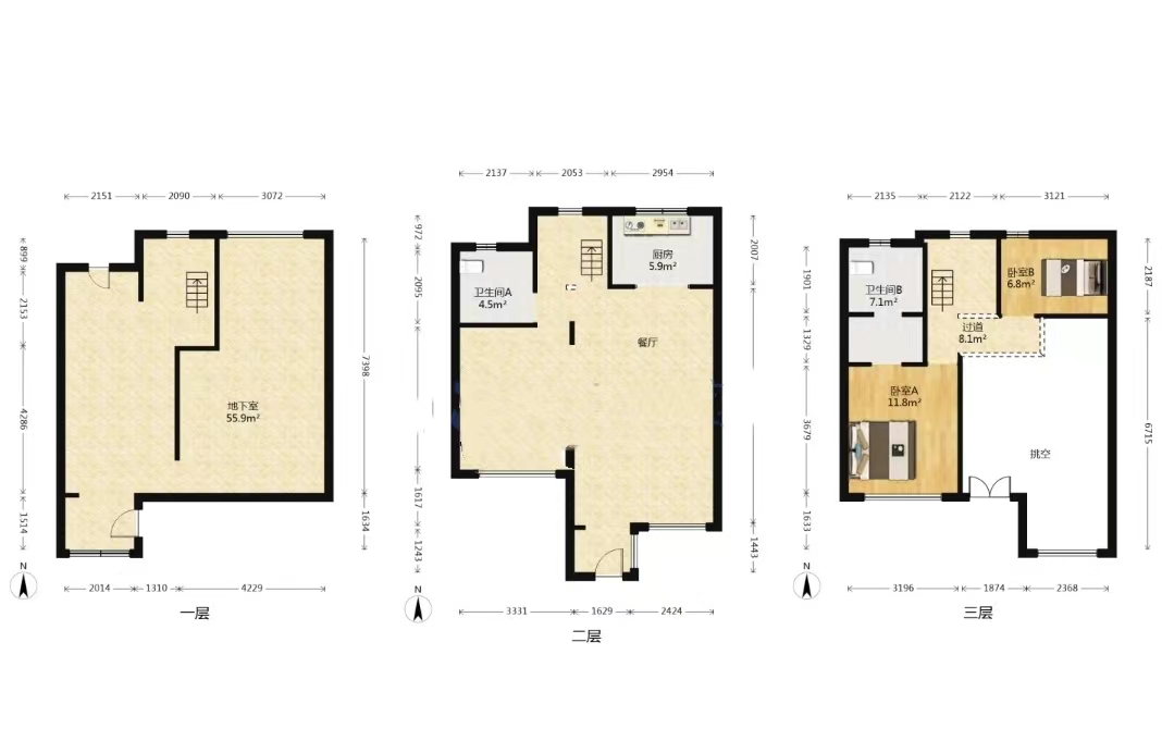 万科白鹭郡 3室2厅2卫 104.07m²