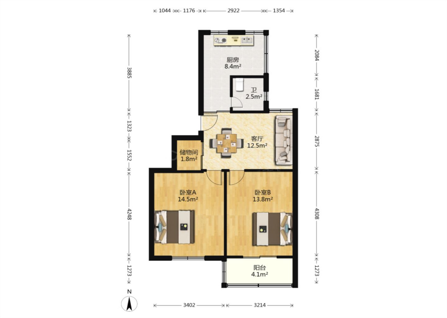 怡园新村 2室1厅1卫 71m&sup2;