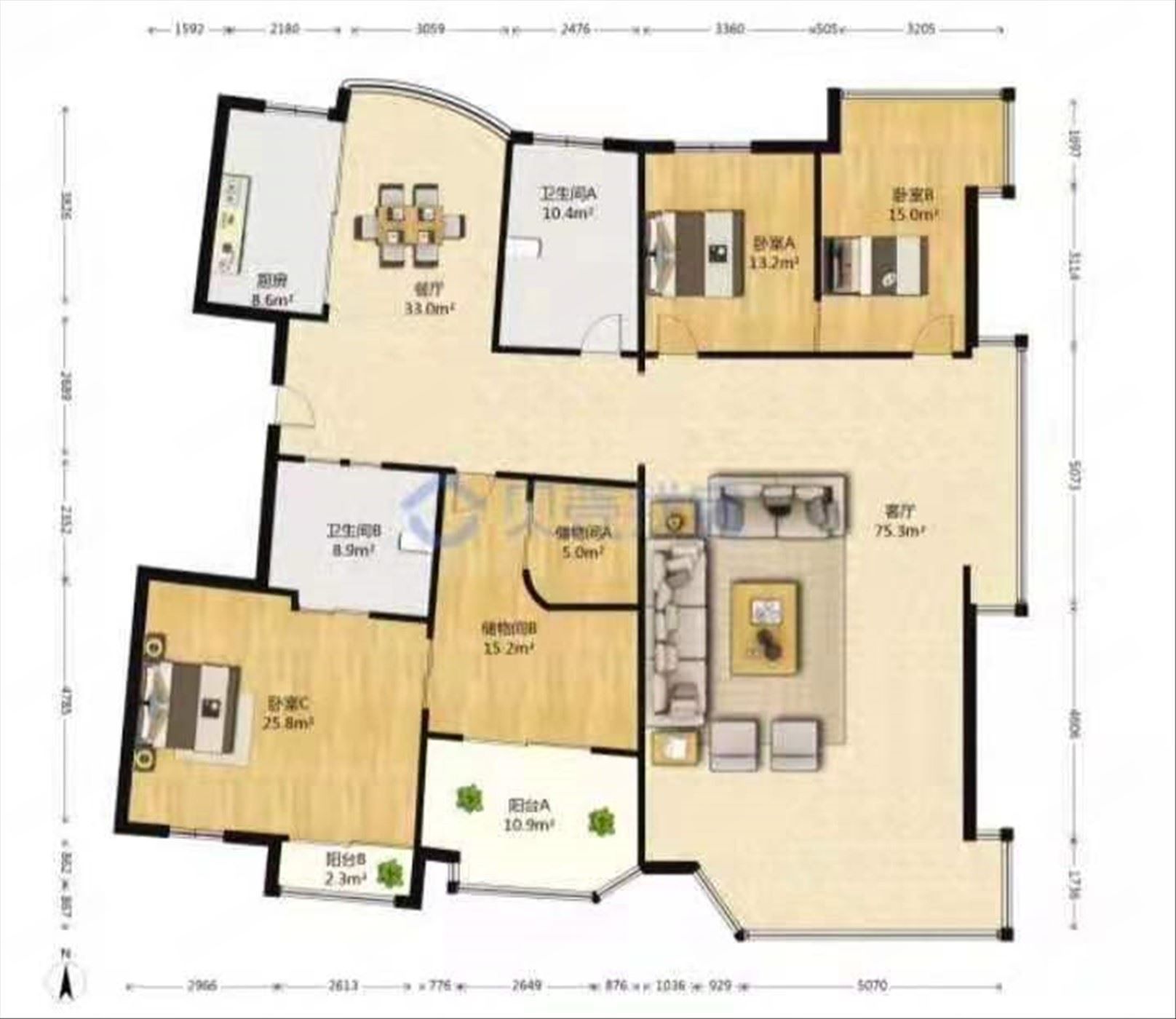 濠河名邸 4室2厅2卫 256m&sup2;