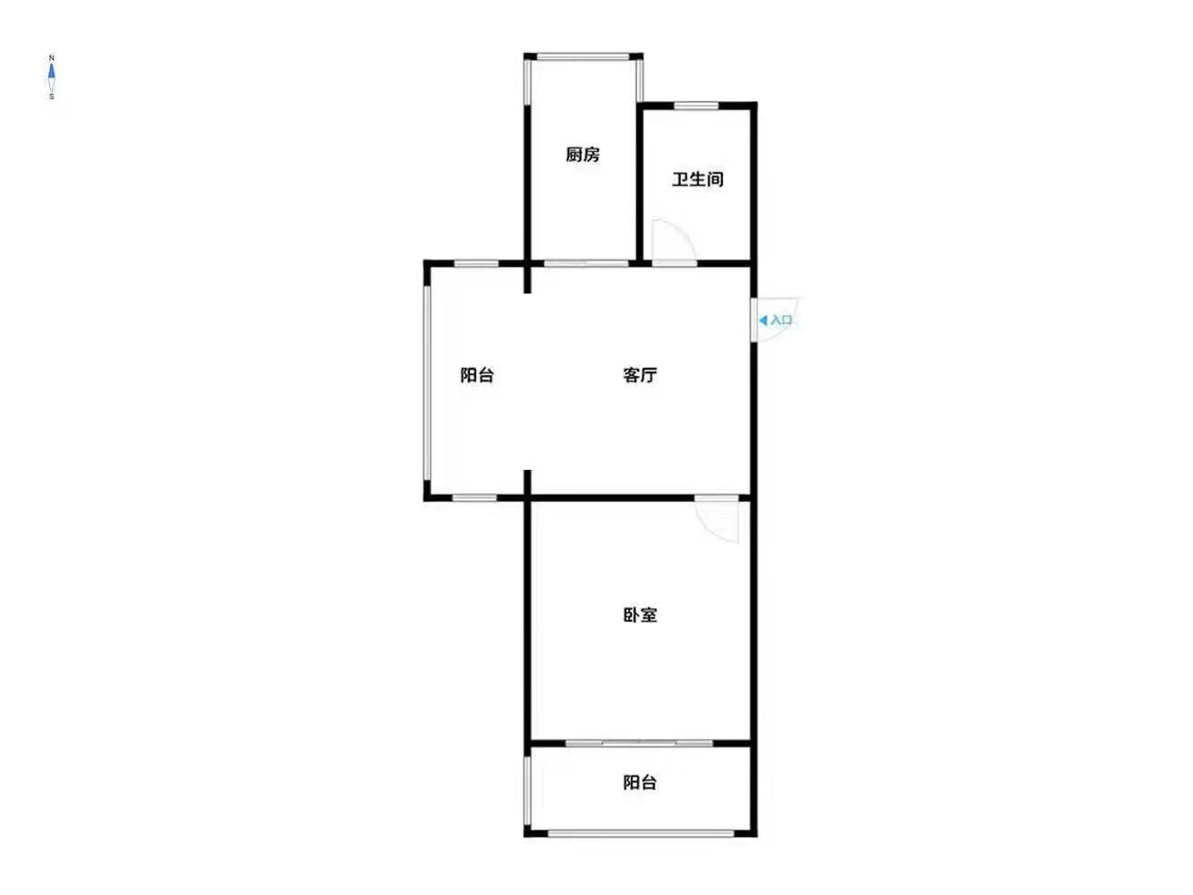 春天花园 1室1厅1卫 58m&sup2;