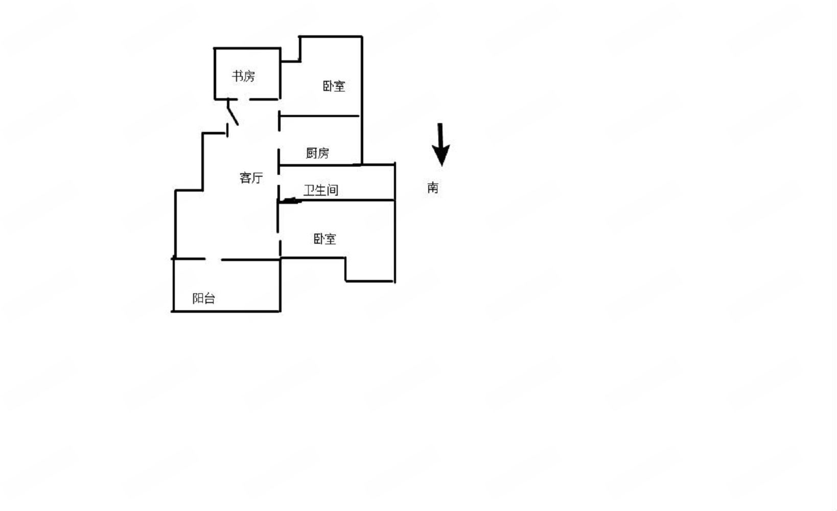 万科金域蓝湾 3室2厅1卫 94m&sup2;