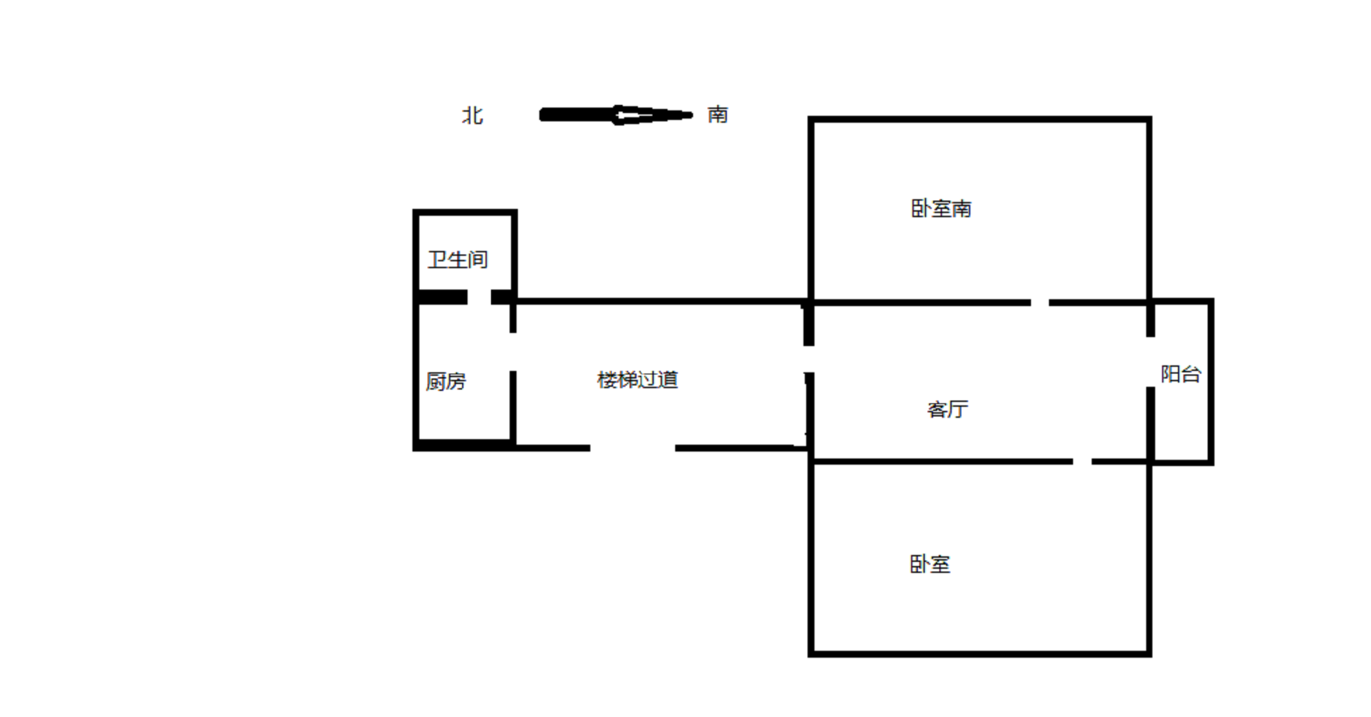 新建路新村(新建花苑) 2室1厅1卫 61.46m&sup2;