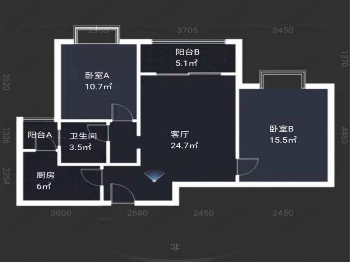 尚海湾 2室1厅1卫 90.00m&sup2;