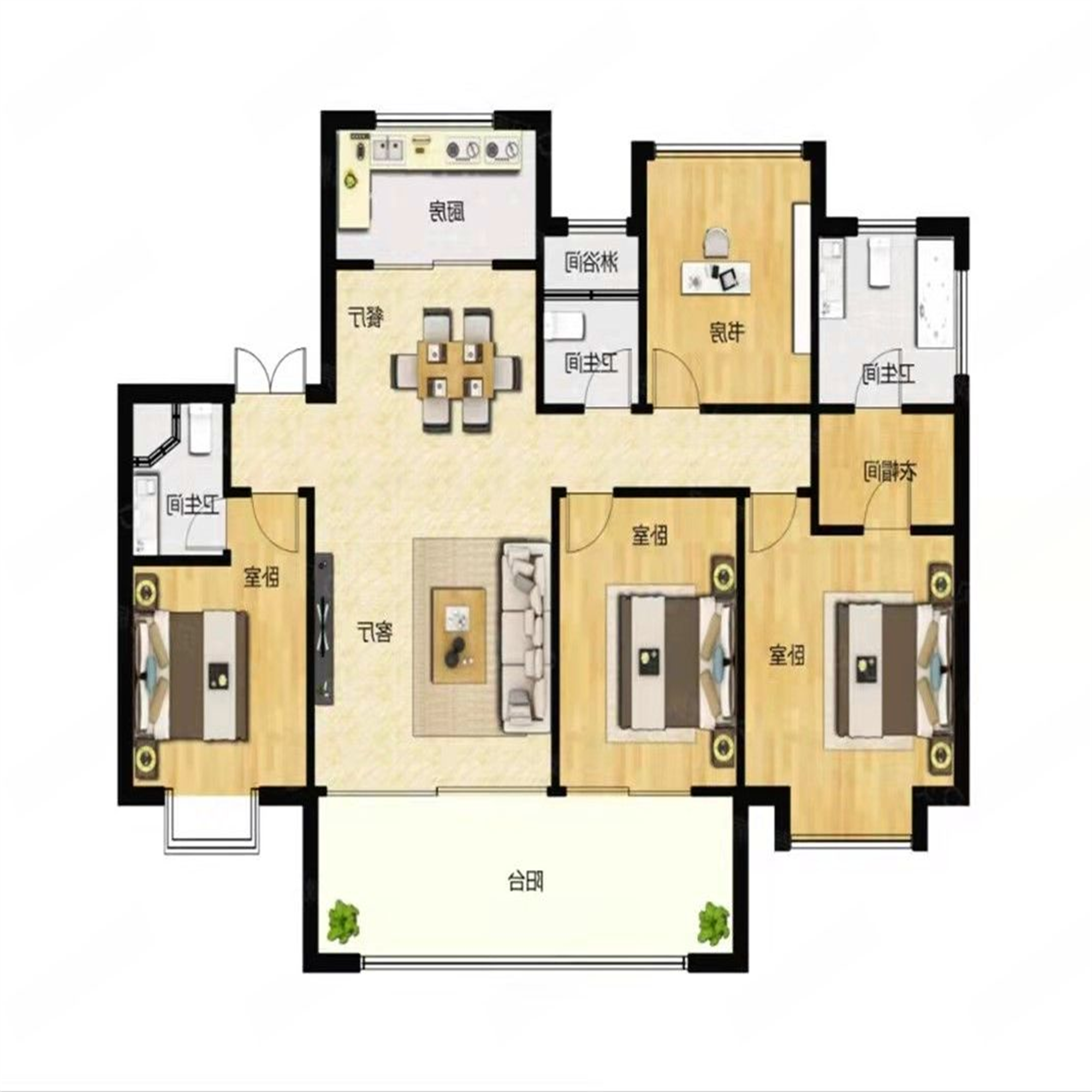 远创东樾 4室2厅2卫 155.00m&sup2;