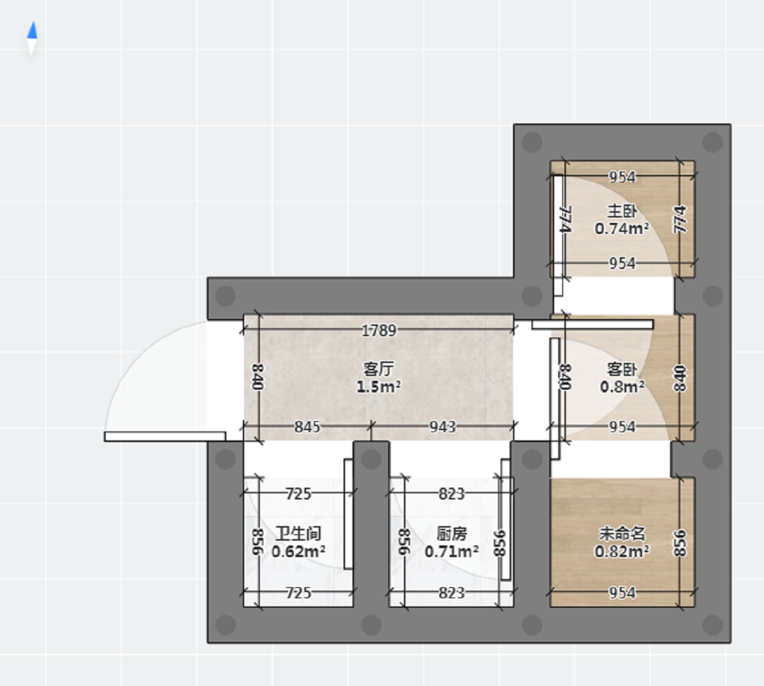 新桥新村 2室1厅1卫 56.00m&sup2;