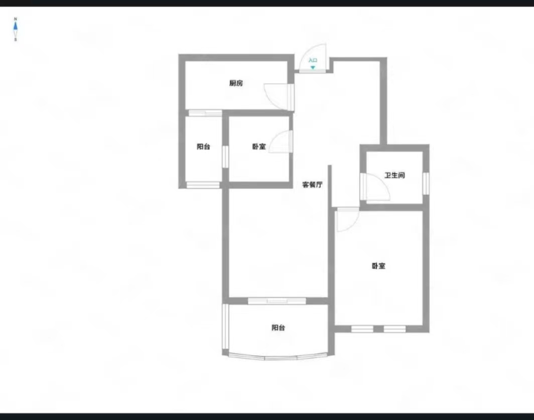纽约时代 3室2厅1卫 60.00m&sup2;