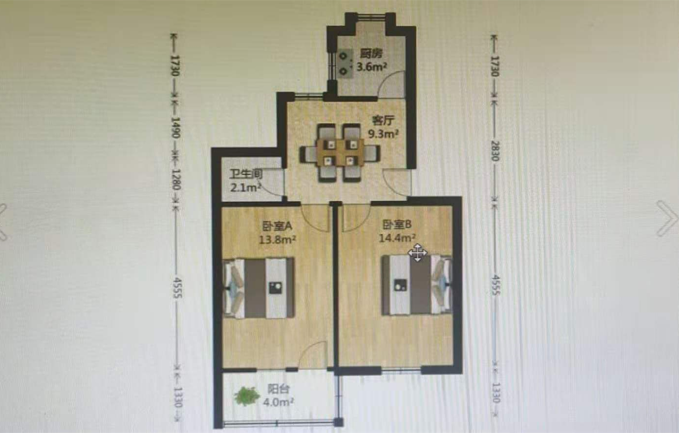 公园三村 3室1厅1卫 79m&sup2;