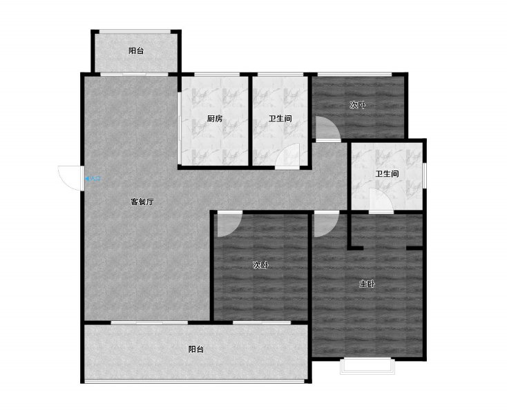 中兴花苑 3室2厅1卫 133m&sup2;
