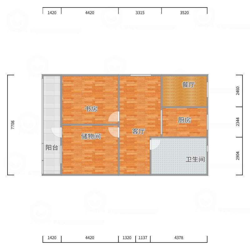 新城小区 4室2厅2卫 90.00m&sup2;