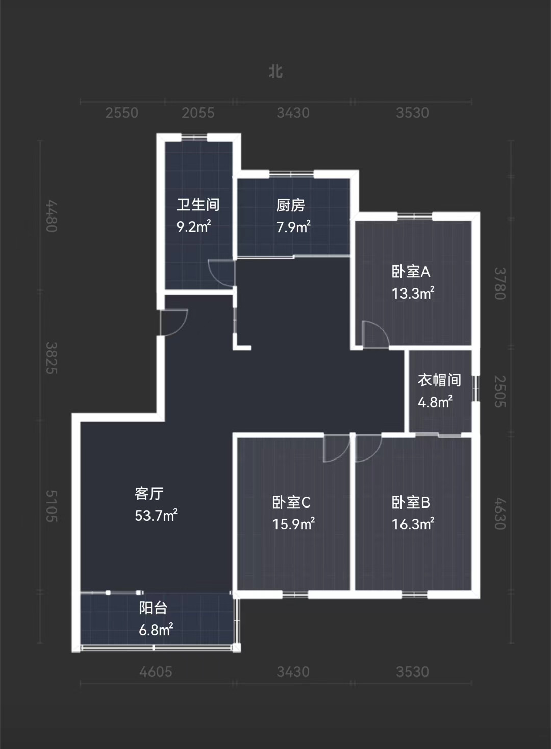 天虹公寓 3室2厅2卫 151.00m&sup2;