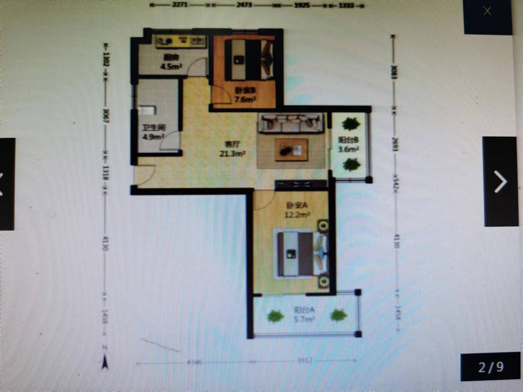 惠泽苑 2室1厅1卫 82m&sup2;