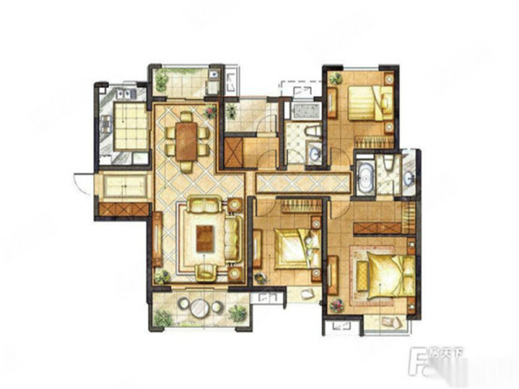 华润悦锦湾 4室1厅2卫 142.04m&sup2;