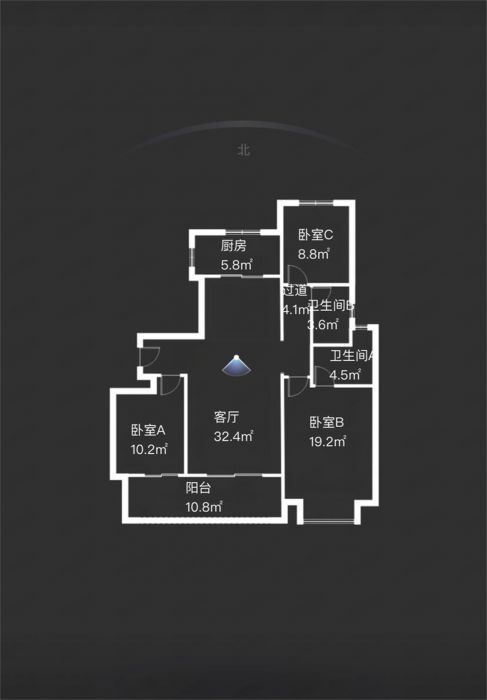 中海上东区 3室2厅2卫 127m&sup2;