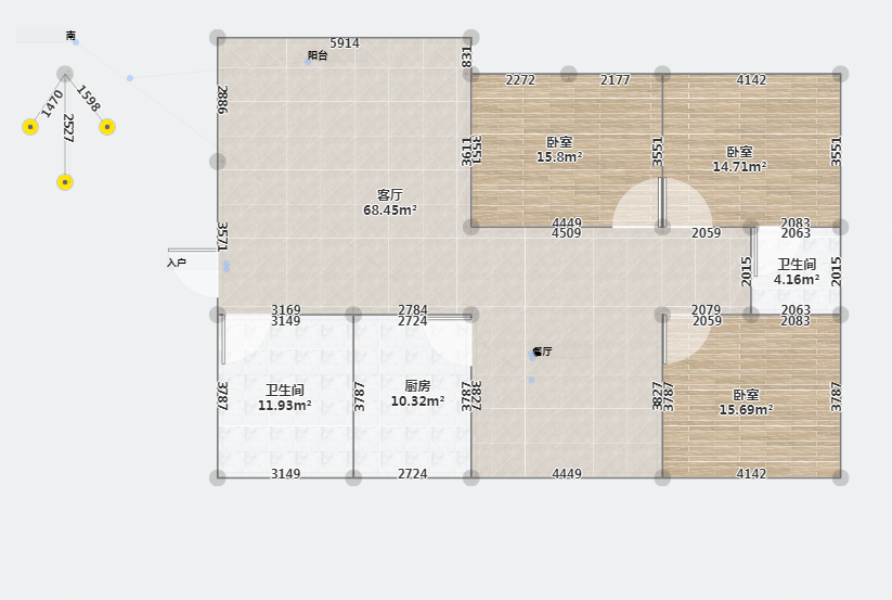 北郭东村南区 3室2厅2卫 141.37m&sup2;