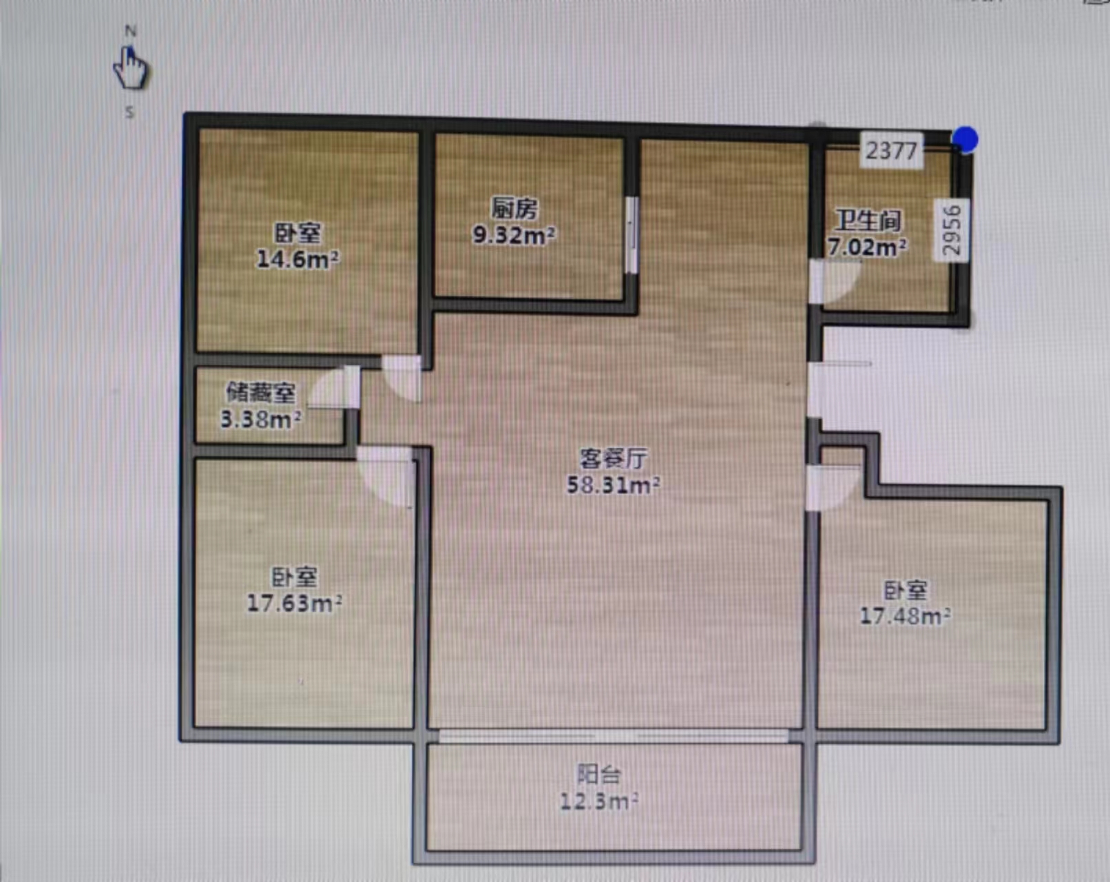 新城小区 3室2厅2卫 146m&sup2;
