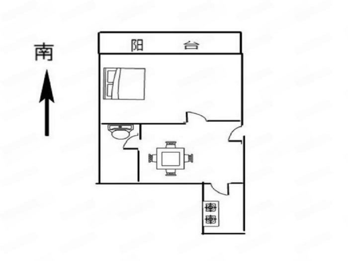 青年路新村 2室1厅1卫 47.00m&sup2;