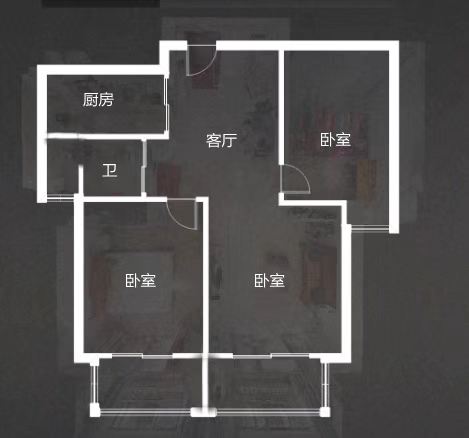 桂花小镇 3室2厅1卫 92.04m&sup2;